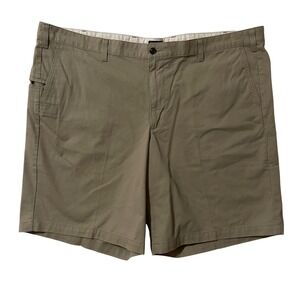 Dockers Mens Perfect Short Big & Tall 48 Khaki Tan Cotton Twill Flat Front Pants